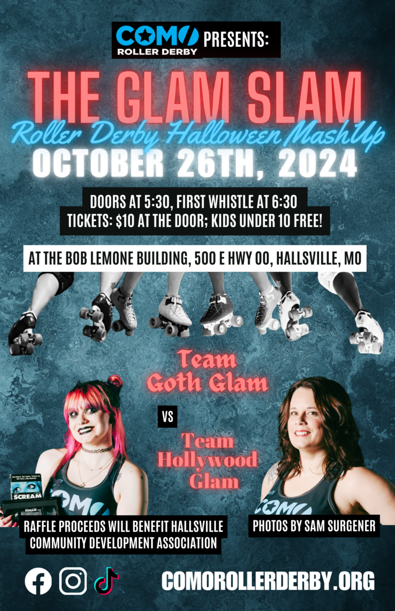 CoMo Roller Derby Mashup: The Glam Slam- October 26th, 2024 Bout Program