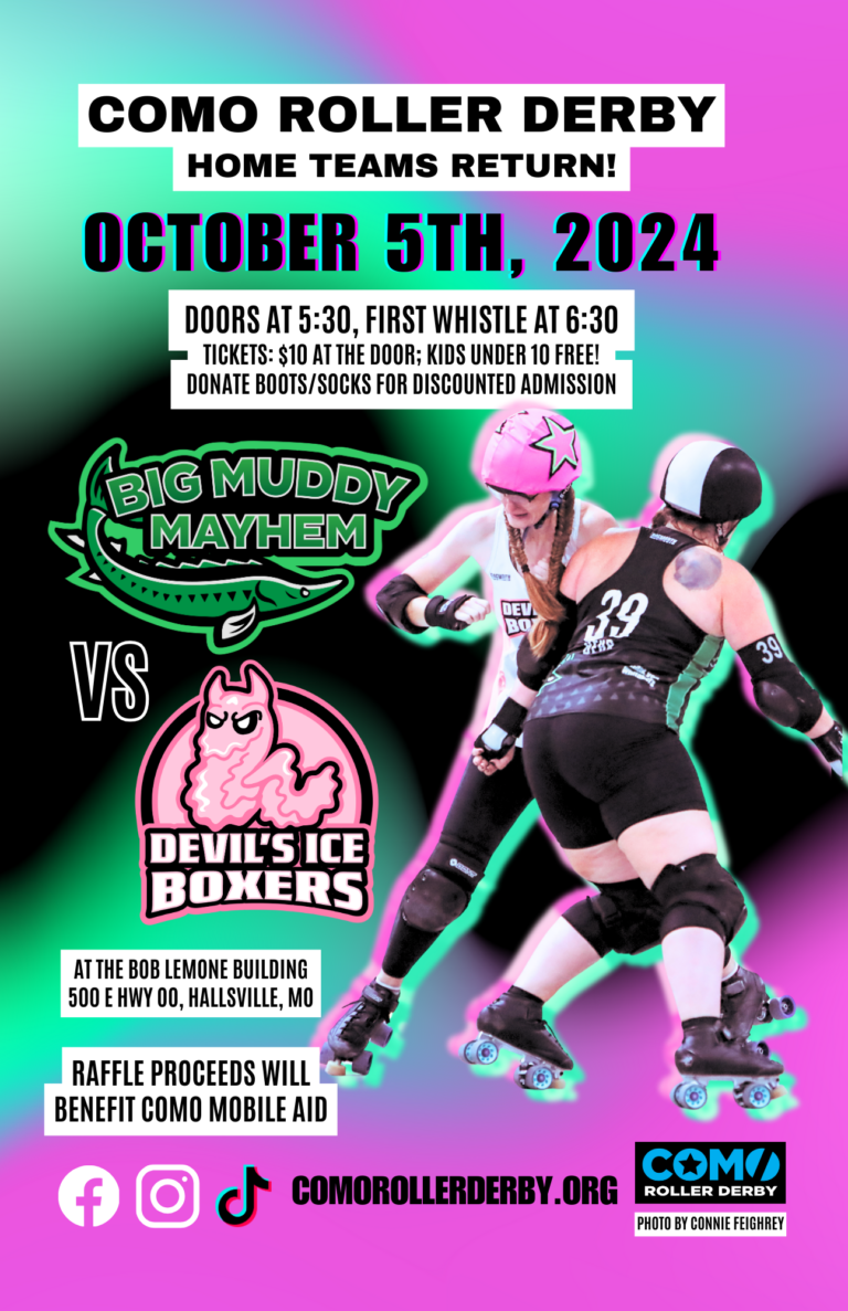 CoMo Roller Derby Home Teams Season Opener- October 5th, 2024 Bout Program